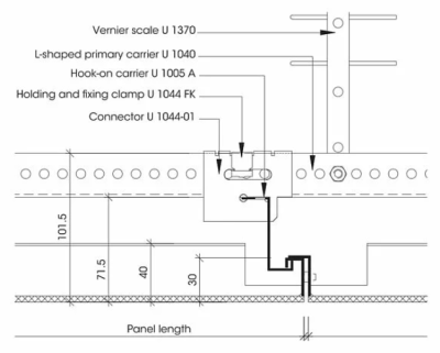 Durlum Соединитель U1041 (для L-профиля U1040), сталь, 150 мм