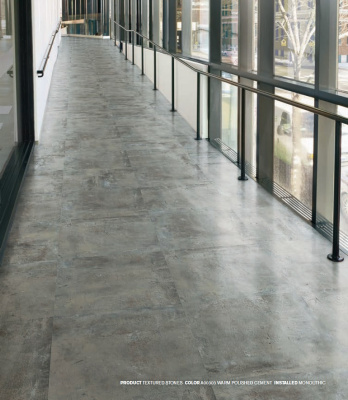 ПВХ плитка Interface (Интерфейс) Level Set Level Set Stones A00303 Warm Polished Cement 0,5х0,5м Серый