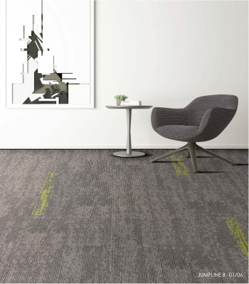 Ковровая плитка Innovflor Jumpline B 06 0.25*1.0 м 100% ПОЛИАМИД Solution dyed Серый