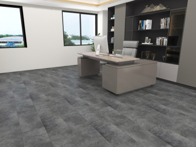ПВХ плитка KBS floor (КБС флоор) Stone collection Dark Concrete VL 89706-007 4,0 мм / 0,55 мм / 600х600 мм, упак.2,88м2 Серый, темный