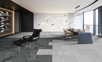 Ковровая плитка Innovflor City C 07A 0.5*0.5 м 100% ПОЛИАМИД Solution dyed Черный