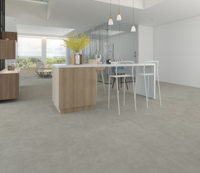 ПВХ плитка KBS floor (КБС флоор) Stone collection Medium Concrete VL 89706-013 2,5 мм / 0,55 мм / 600х600 мм, упак.4,32м2 Серый, светлый