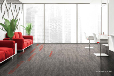 Ковровая плитка Innovflor Jumpline B 05 0.25*1.0 м 100% ПОЛИАМИД Solution dyed Серый