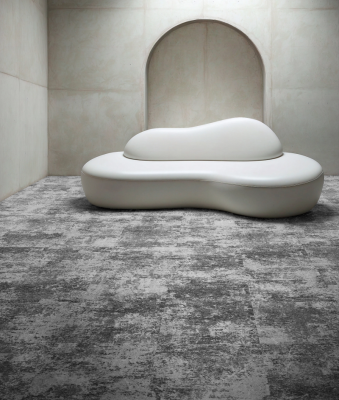 Ковровая плитка BLOQ (БЛОК) Trinity Sensity 903 Grey Marble 0.5x0.5 m 100% ПОЛИАМИД Solution dyed made by Aquafil