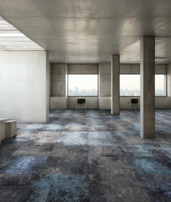 Ковровая плитка BLOQ (БЛОК) Trinity Assembly 901 Cement 0.5x0.5 m 100% ПОЛИАМИД Solution dyed made by Aquafil