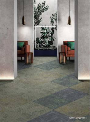 Ковровая плитка Innovflor Rebirth 04 0.5*0.5 м 100% ПОЛИАМИД Solution dyed Серый