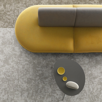 Ковровая плитка BLOQ (БЛОК) Solace (Milan) 165 Off White 0.5x0.5 m 100% ПОЛИАМИД Solution dyed