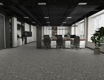 ПВХ плитка KBS floor (КБС флоор) Stone collection Medium Terrazzo VL 89706-019 4,0 мм / 0,55 мм / 600х600 мм, упак.2,88м2 Серый