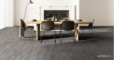Ковровая плитка Innovflor Jumpline B 01 0.25*1.0 м 100% ПОЛИАМИД Solution dyed Серый